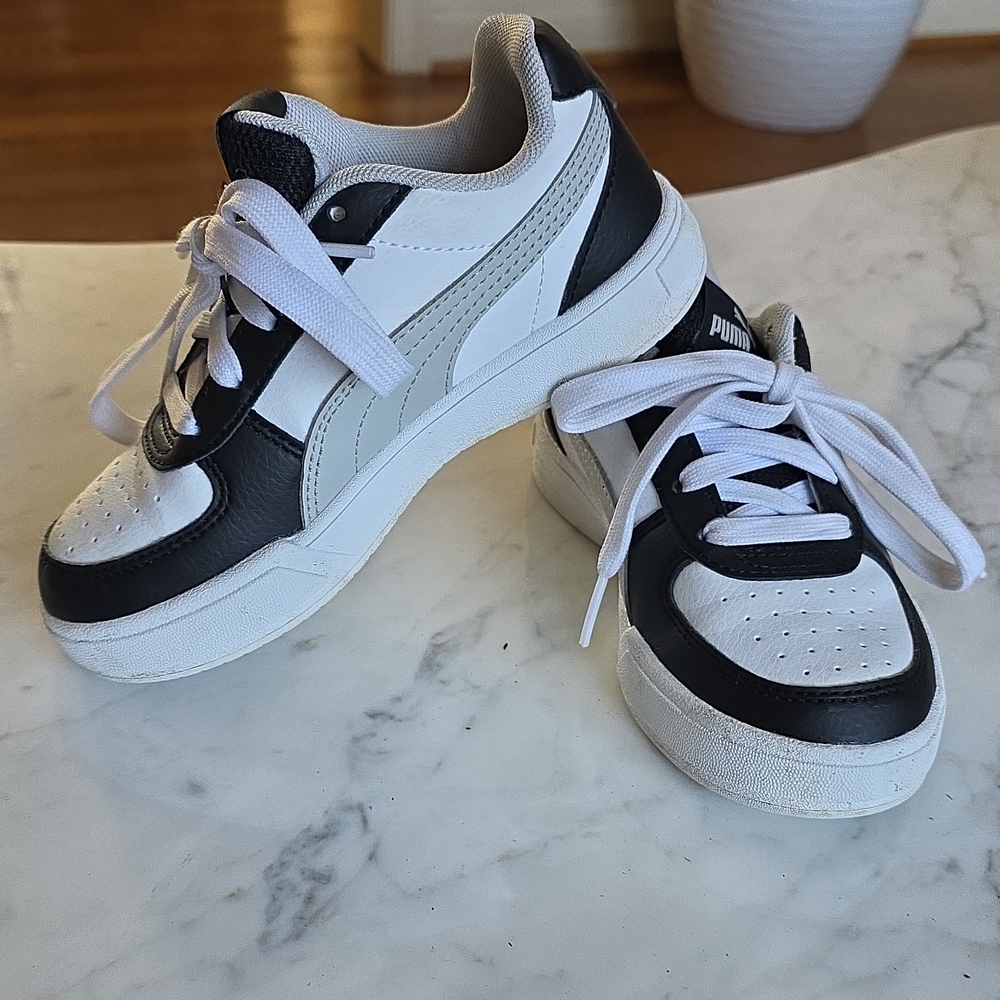 Puma Black & White Low-Top Sneakers
